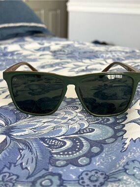 Knockaround Classic Green Wayfarer Sunglasses with Dark Lenses